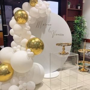 Personalised Acrylic Full circle Backdrop (WHITE)